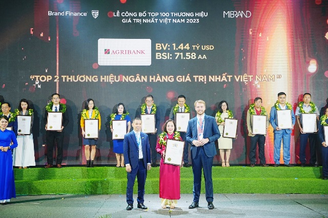 Agribank duy trì vị trí Top 10 thương hiệu giá trị nhất Việt Nam năm 2023 do Brand Finance bình chọn