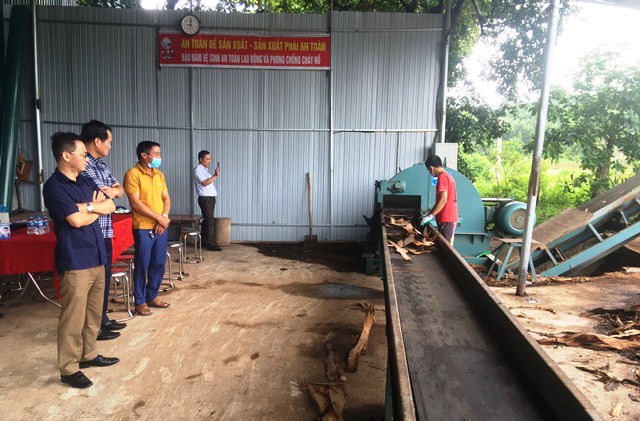 Hữu Lũng - Lạng Sơn: Nghiệm thu đề án Hỗ trợ ứng dụng máy móc thiết bị sản xuất gỗ băm