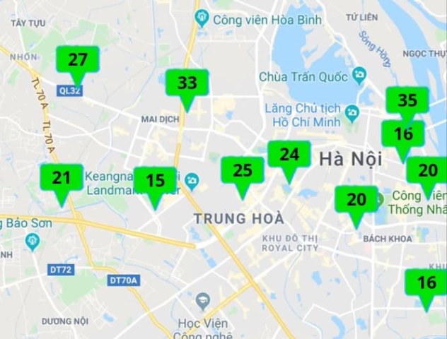 Chất lượng không khí tại Hà Nội trong 3 ngày Tết ở mức tốt