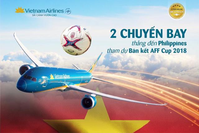 Vietnam Airlines bố trí 2 chuyến bay thẳng Hà Nội - Philippines cho đội tuyển và người hâm mộ