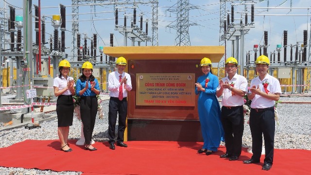 PC Bắc Giang: Khánh thành Trạm biến áp 110 kV Yên Dũng - Chào mừng kỷ niệm 90 năm ngày thành lập Công đoàn Việt Nam