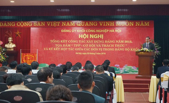 Đảng ủy Khối Công nghiệp Hà Nội tổng kết công tác năm 2015 và triển khai phương hướng nhiệm vụ năm 2016
