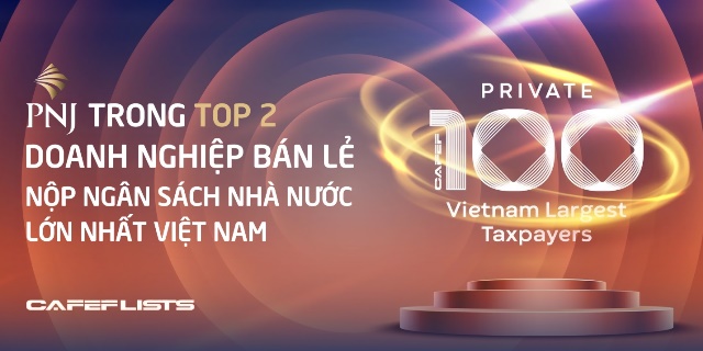 PNJ trong top 2 doanh nghiệp bán lẻ nộp ngân sách lớn nhất Việt Nam 