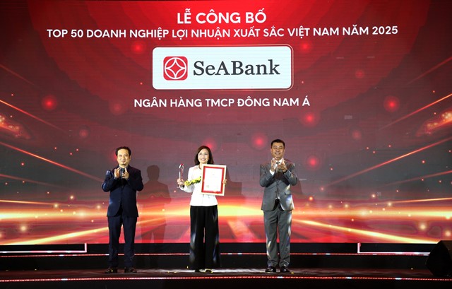 SeABank lần thứ 6 được vinh danh trong Top 50 doanh nghiệp có lợi nhuận xuất sắc nhất Việt Nam năm 2025 