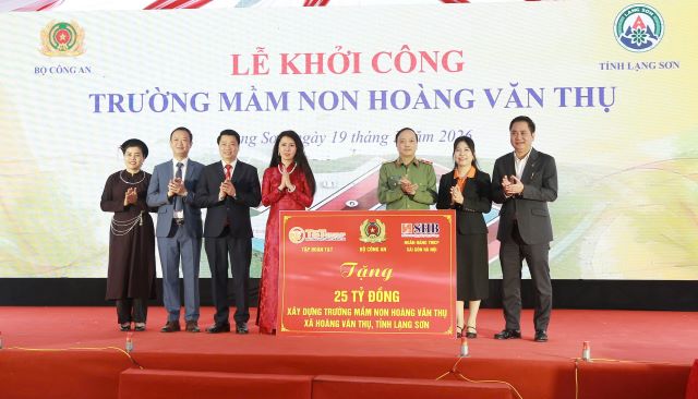 T&T Group và SHB đồng hành cùng Bộ Công an xây dựng Trường Mầm non Hoàng Văn Thụ tại Lạng Sơn