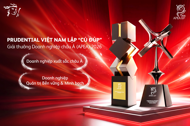 27 năm tại Việt Nam, Prudential nhận cú đúp giải thưởng châu Á - Thái Bình Dương về tăng trưởng chất lượng và quản trị doanh nghiệp