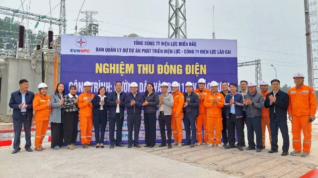 Nghiệm thu, đóng điện TBA 110kV Bảo Hưng giúp tăng cường năng lực cung cấp điện trên địa bàn tỉnh Lào Cai