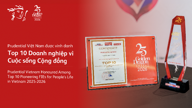 Nhiều năm liền được vinh danh tại Rồng Vàng, Prudential khẳng định uy tín thương hiệu và cam kết phát triển lâu dài tại Việt Nam