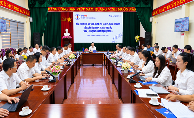Tổng Giám đốc EVNNPC Nguyễn Đức Thiện làm việc với Công ty Điện lực Sơn La