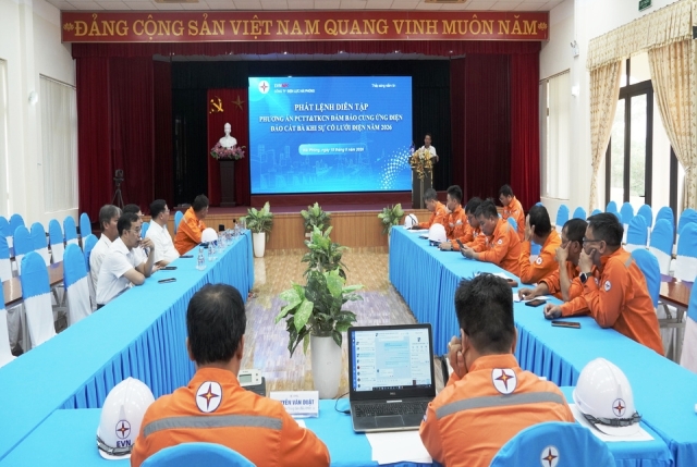 Công ty Điện lực Hải Phòng diễn tập PCTT&TKCN, bảo đảm cung ứng điện cho đảo Cát Bà