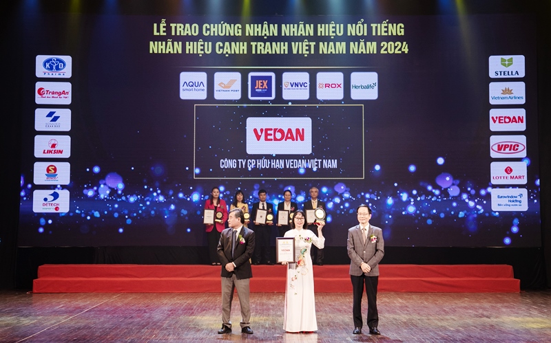 Vedan Việt Nam 9 năm liên tiếp đạt chứng nhận “Top 10 nhãn hiệu nổi tiếng Việt Nam” năm 2024