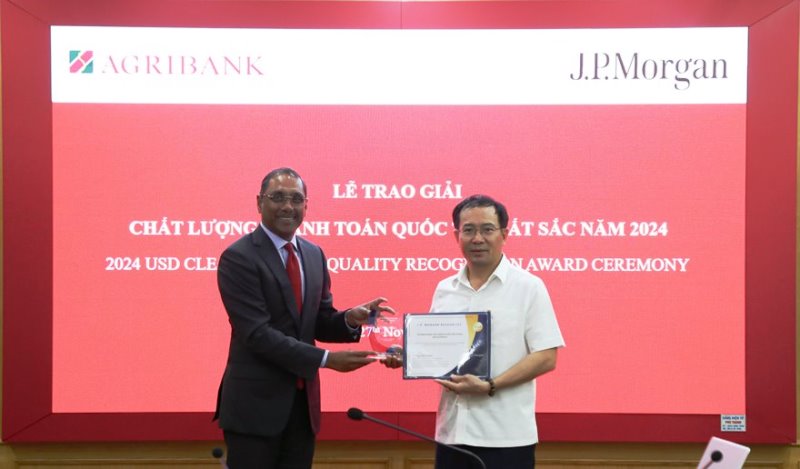 Agribank đạt giải 'Chất lượng Thanh toán quốc tế xuất sắc năm 2024'