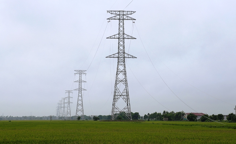 Hoàn thành gói thầu dựng cột đầu tiên Dự án ĐZ 500kV mạch 3 cung đoạn Nhà máy Nhiệt điện Nam Định I – Phố Nối