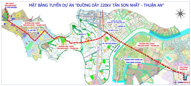 Thủ tướng chấp thuận chủ trương đầu tư, đồng thời chấp thuận nhà đầu tư Dự án đường dây 220kV Tân Sơn Nhất - Thuận An