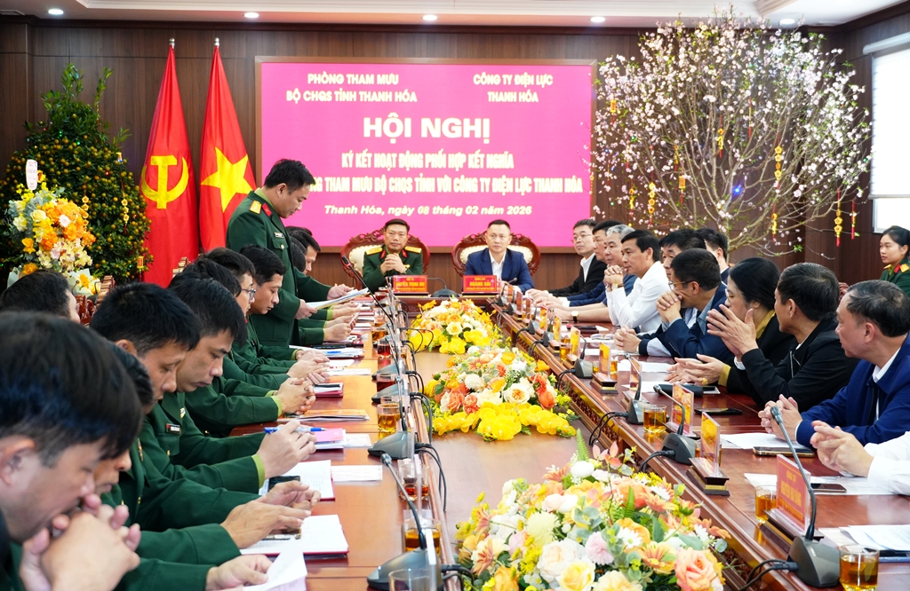 Công ty Điện lực Thanh Hóa và Bộ Chỉ huy Quân sự tỉnh ký kết hoạt động phối hợp, kết nghĩa