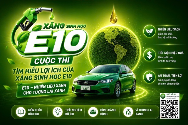 Cổng trực tuyến Cuộc thi tìm hiểu về xăng sinh học E10 sẽ bắt đầu từ 10h ngày 25/5