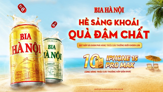 Trúng ngay Iphone 15 Promax với chương trình khuyến mại “Hè Sảng Khoái, Quà Đậm Chất” cùng Bia Hà Nội