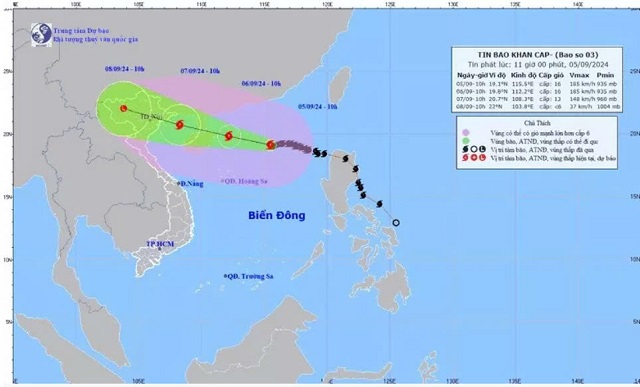 Công điện của Bộ trưởng Bộ Công Thương về việc ứng phó khẩn cấp với bão số 3