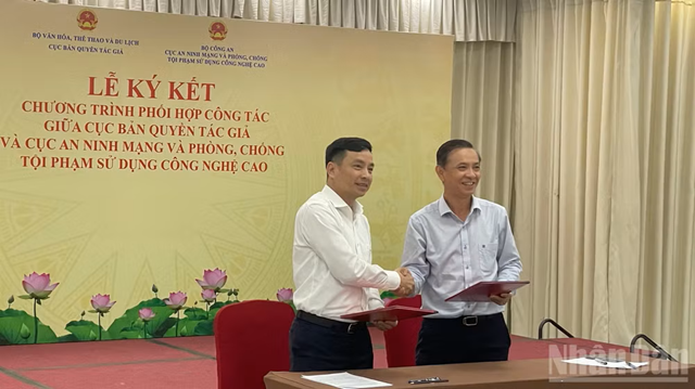 Cục Bản quyền tác giả ký kết phối hợp với A05 thực thi quyền tác giả trên môi trường số