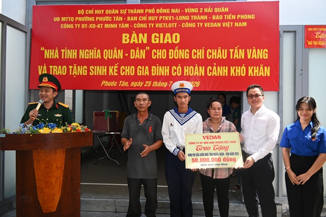 Vedan đồng hành cùng chính quyền địa phương xây dựng “Nhà tình nghĩa quân – dân năm 2026”