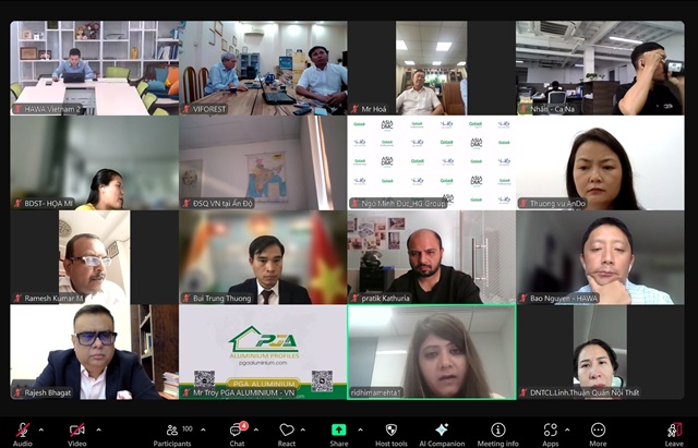 Hơn 100 doanh nghiệp tham dự webinar Hợp tác Việt Nam – Ấn Độ trong lĩnh vực gỗ và nội thất: Kết nối thực chất, mở rộng hợp tác, thúc đẩy xuất khẩu.