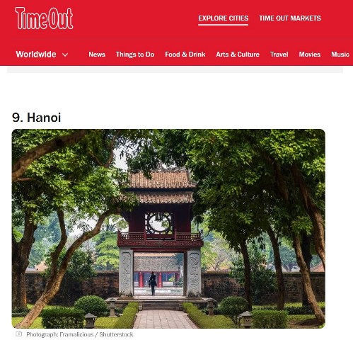 Hà Nội lọt top điểm đến văn hóa nghệ thuật hàng đầu thế giới