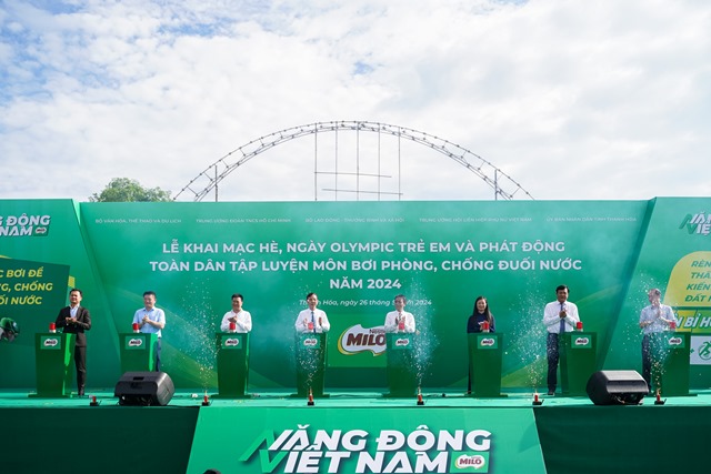 Nestlé MILO đồng hành cùng Lễ phát động toàn dân  tập luyện môn bơi phòng, chống đuối nước năm 2024