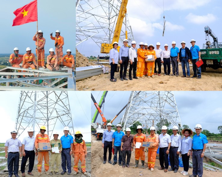 Công đoàn PTC1 thăm hỏi người lao động trên công trình trọng điểm ĐZ 500kV mạch 3 từ Quảng Trạch đến Phố Nối