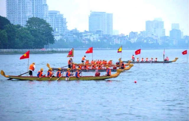 50 đội tham gia Giải Bơi chải thuyền rồng Hà Nội 2024