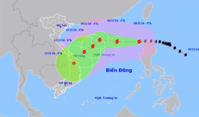 Bão số 7 mạnh cấp 14, giật cấp 17 trên vùng biển bắc Biển Đông