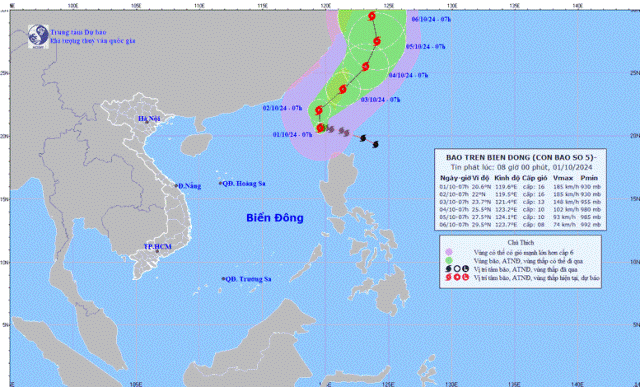 Bão Krathon giật cấp 17 đi vào Biển Đông, trở thành bão số 5