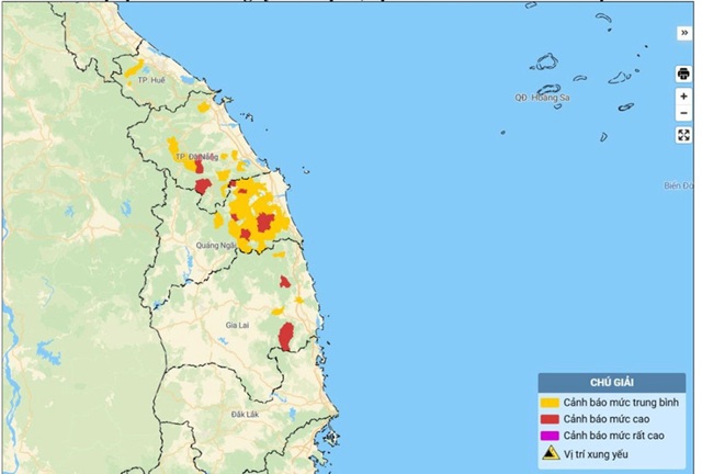 Cảnh báo lũ quét, sạt lở đất do mưa lũ từ Huế đến Gia Lai