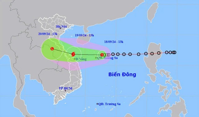 Áp thấp nhiệt đới khả năng mạnh thành bão trên vùng biển từ Quảng Trị đến Quảng Nam