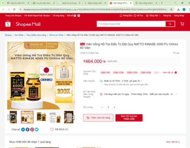 Cục An toàn thực phẩm: Đề nghị Shopee và Lazada Việt Nam rà soát, ngừng kinh doanh sản phẩm thực phẩm chức năng chưa công bố